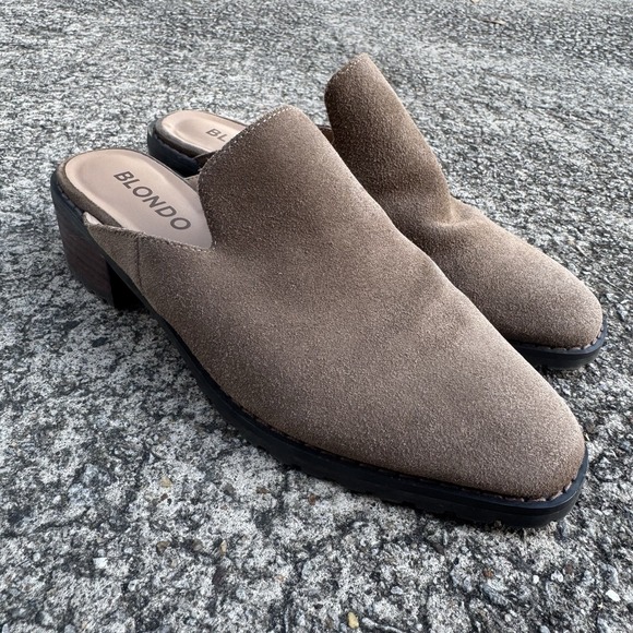 Blondo Shoes - Blondo Sienna Mule Women's Sz 7 Taupe Leather Clog Slide On Shoe